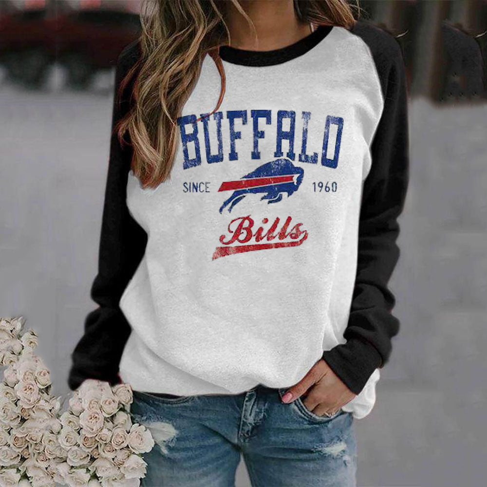 Casual loose stitched print Pullover