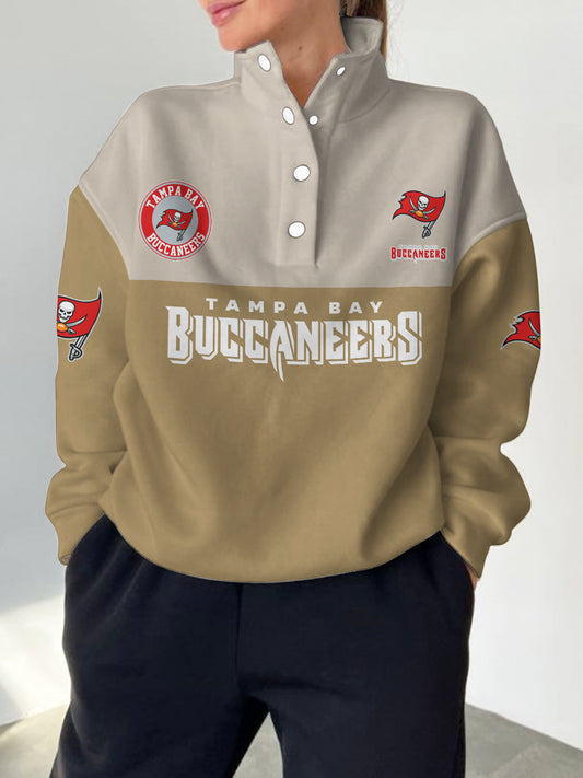 Tampa Bay Buccaneers  2025 New Design Casual Snap  Mockneck Pullover