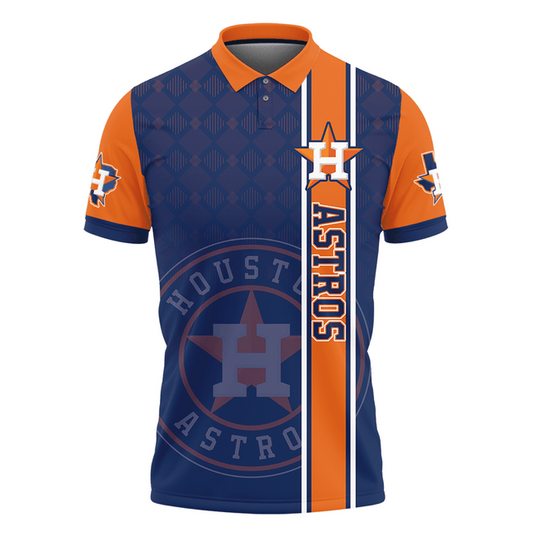 Houston Astros Printed 3D Polo Shirt