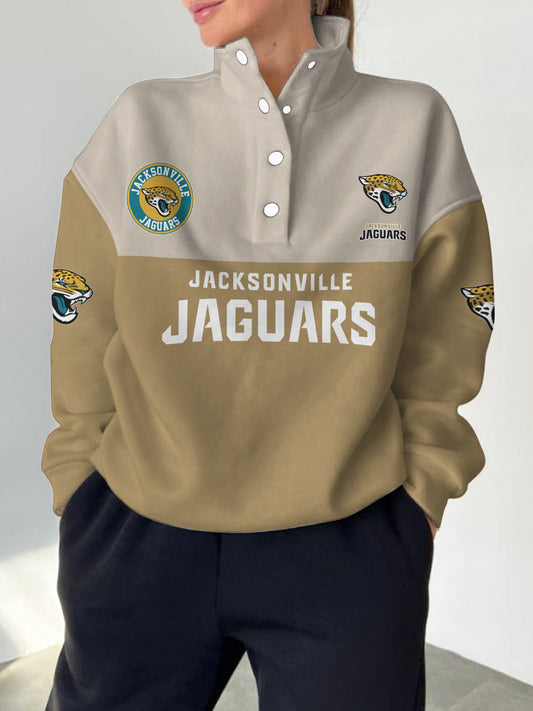 Jacksonville Jaguars  2025 New Design Casual Snap  Mockneck Pullover