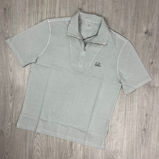 CP Company Zip Polo Shirt - Blue Fox