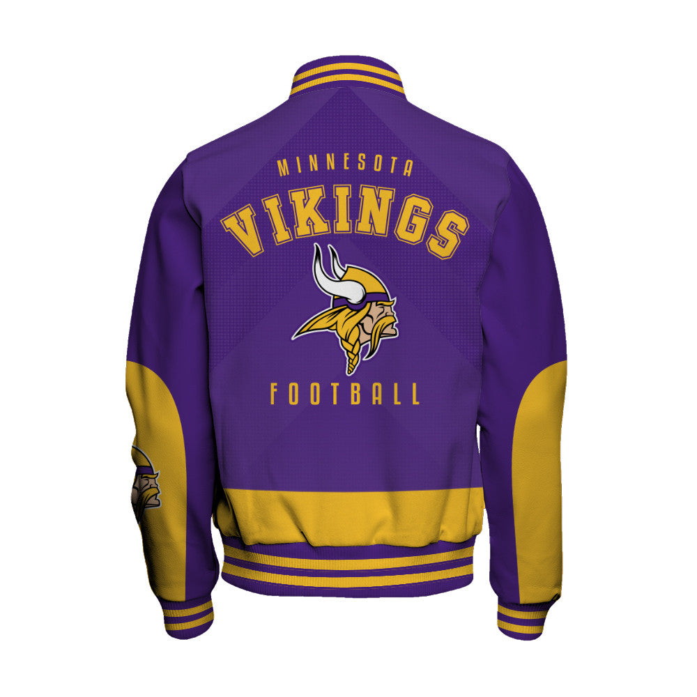 Minnesota Vikings Football Team 2025 - 26 Stay Ahead Of The Trend Unisex Varsity Jacket