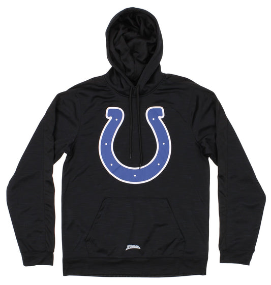 Zubaz Nfl Indianapolis Colts Black Tonal Zebra Solid Slub Hood Md