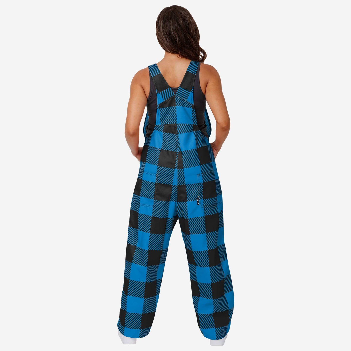 Carolina Panthers Womens Plaid Bib Overalls