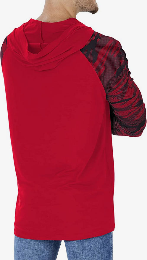 Zubaz Kansas City Chiefs NFL Men's Lightweight Hoodie with Team Camo Sleeves