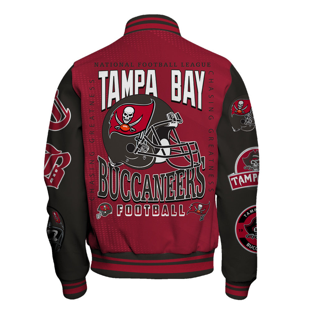 Tampa Bay Buccaneers NFL 2025 National Football Conference Unisex Varsity Jacket V3
