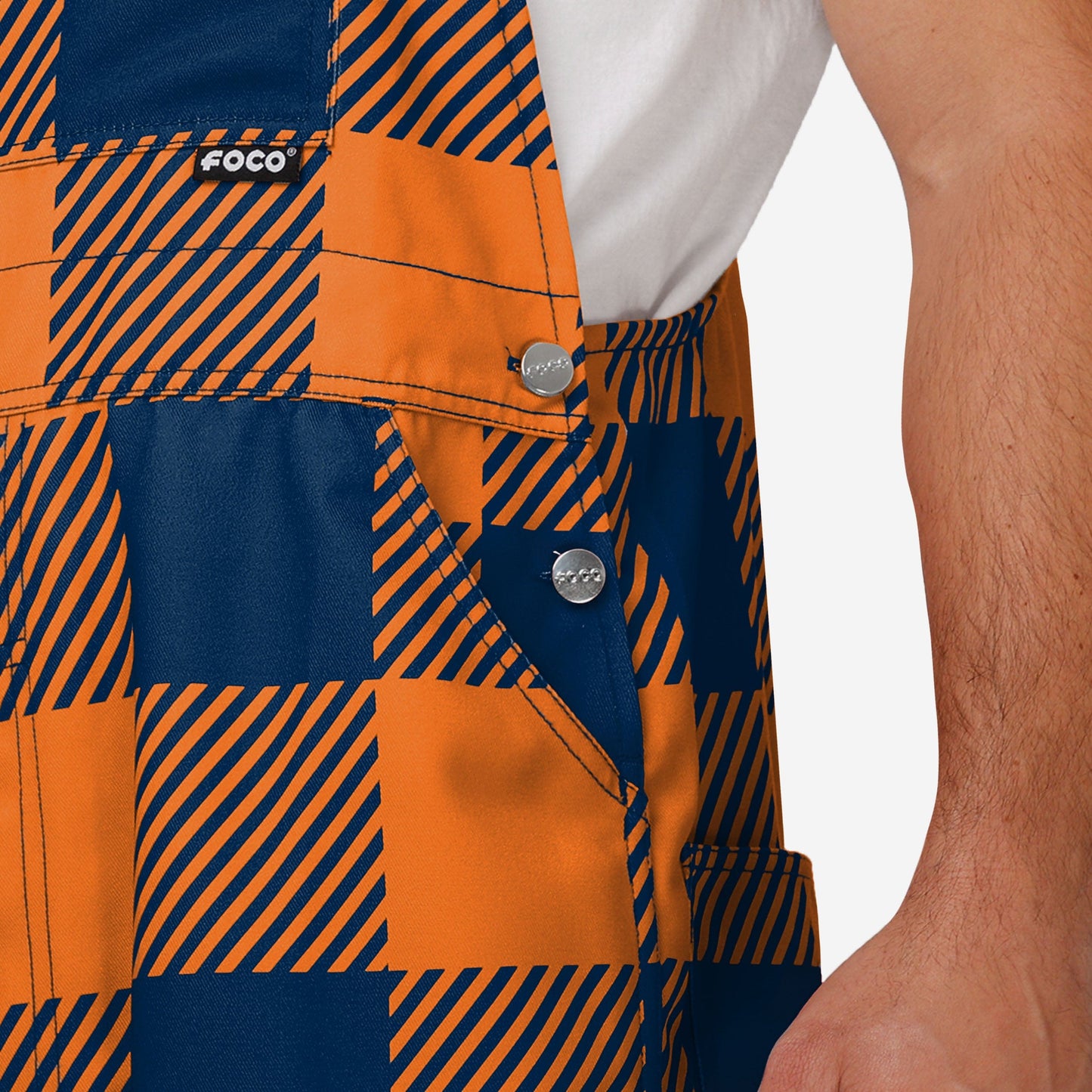 Chicago Bears Mens Plaid Bib Overalls
