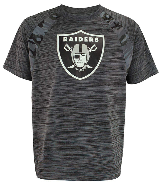 Zubaz NFL Men's Oakland Raiders Tonal Camo Raglan T-Shirt