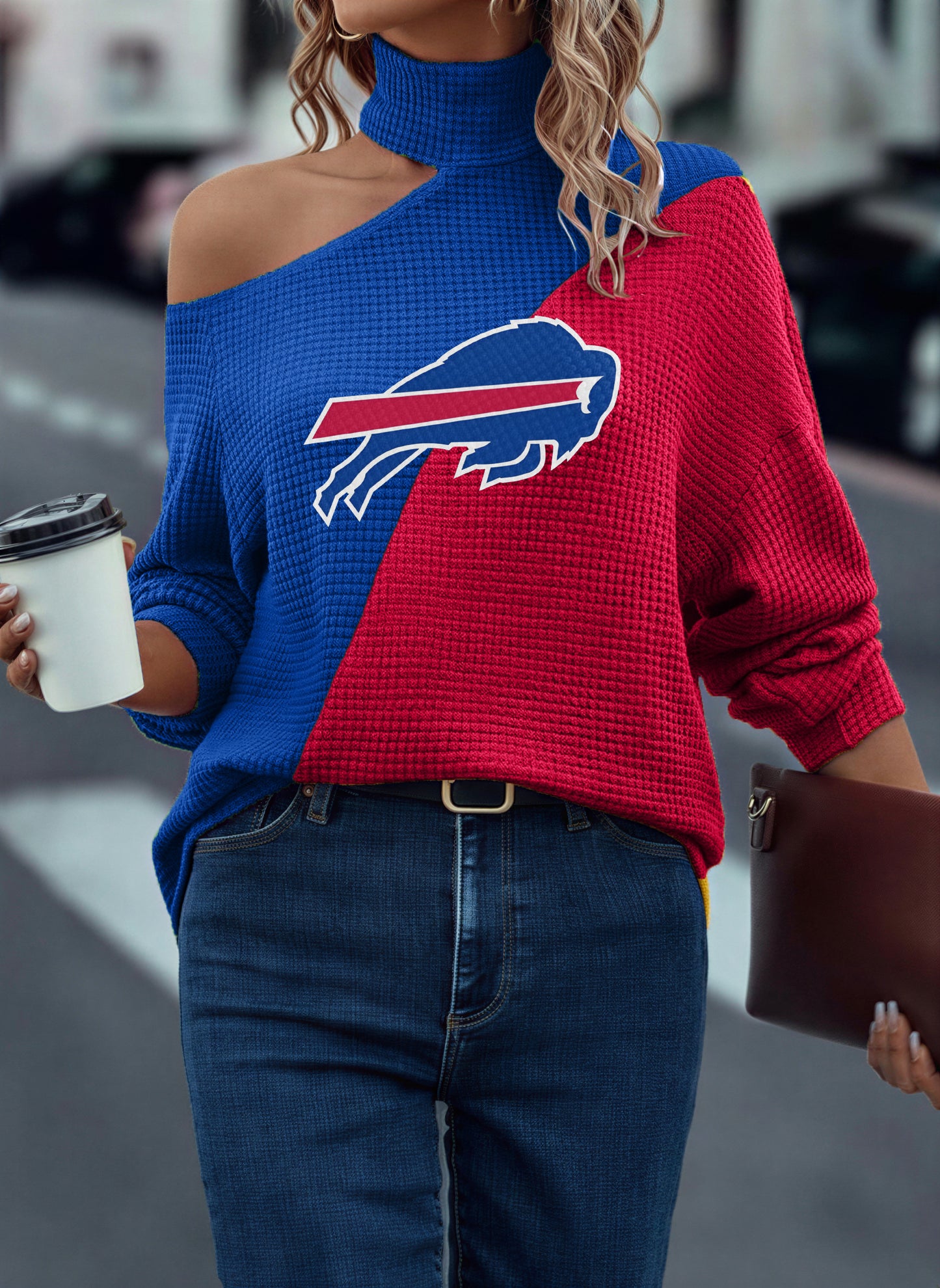 Casual Colorblock Off Shoulder T-Shirt