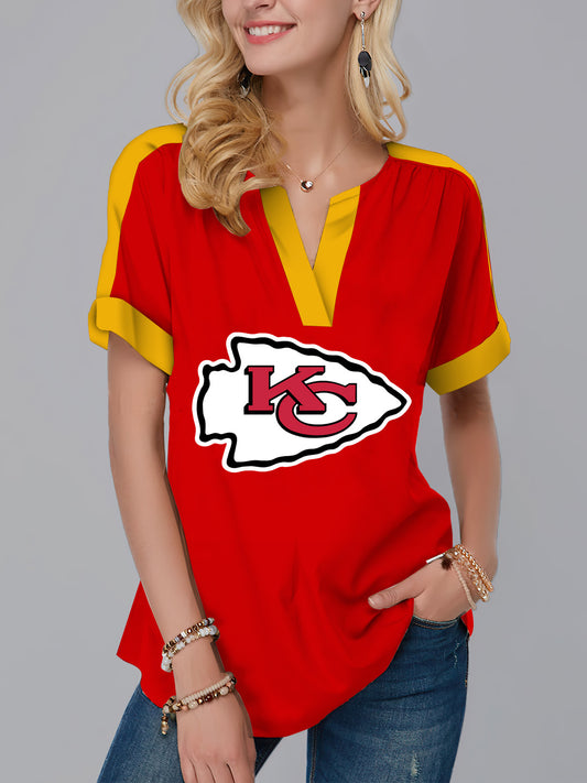 New  Fashion Short Sleeve V-Neck Shirt