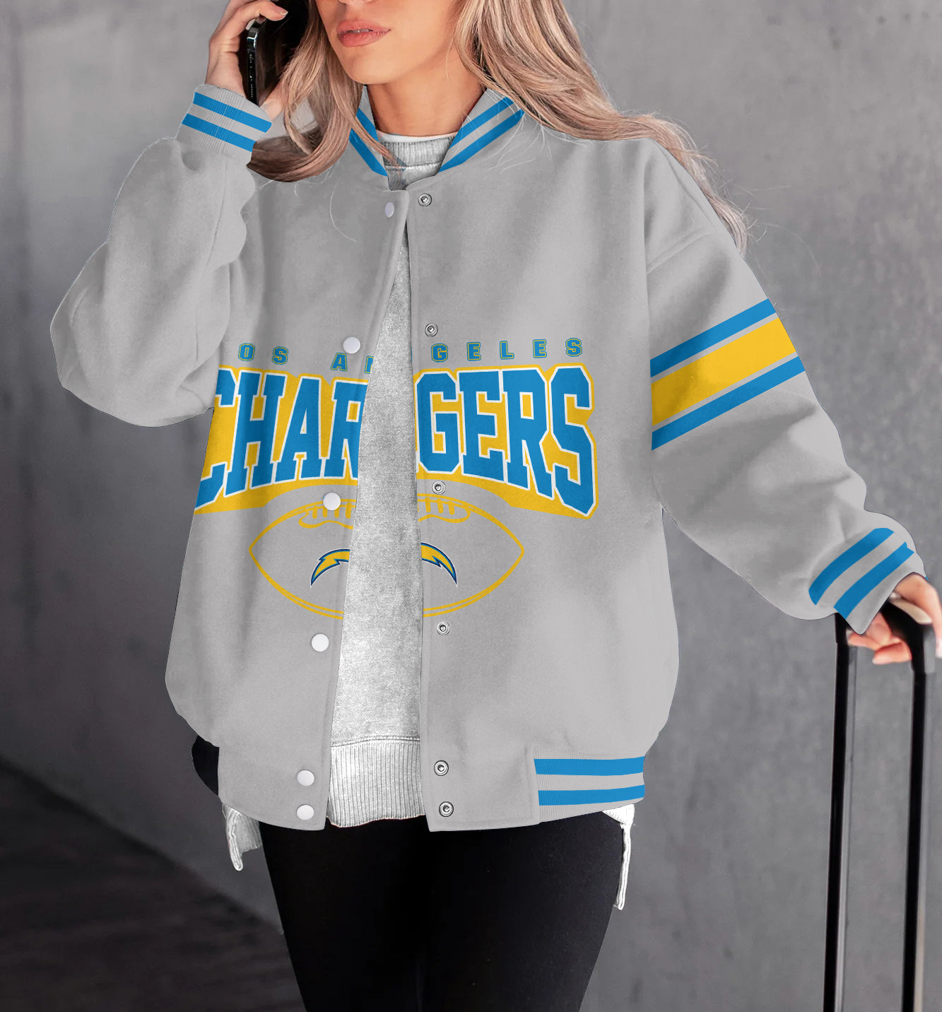 Los Angeles Chargers Women's Long Pass Full- Snap Casual Jacket
