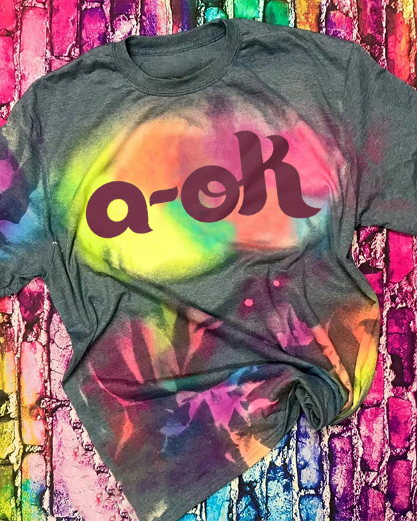 A-Ok Tie-dye Round Neck T Shirt