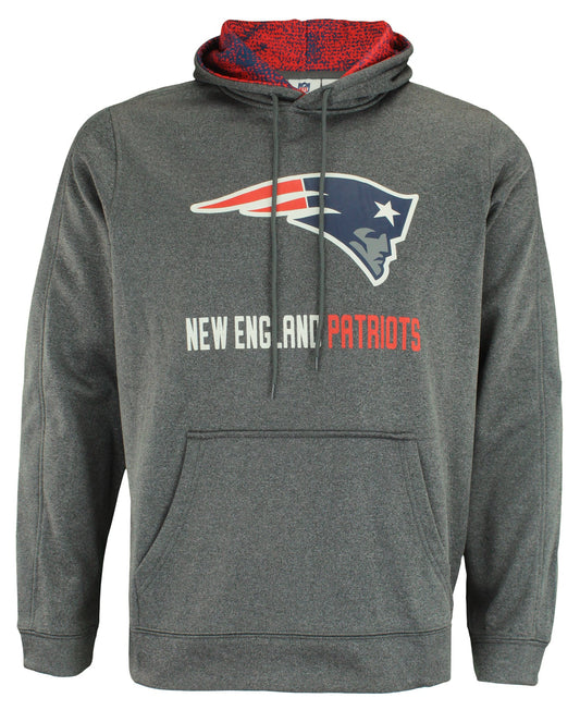 Zubaz NFL New England Patriots Men's Heather Grey Performance Fleece Hoodie