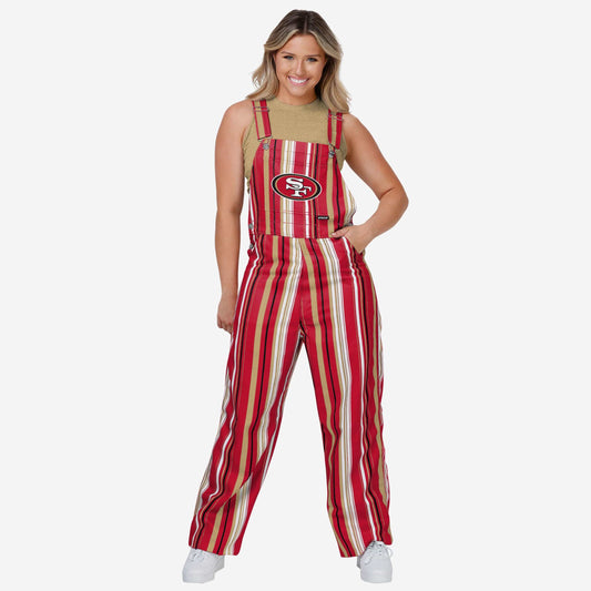 New Womens Hyper Stripe Bib Overalls