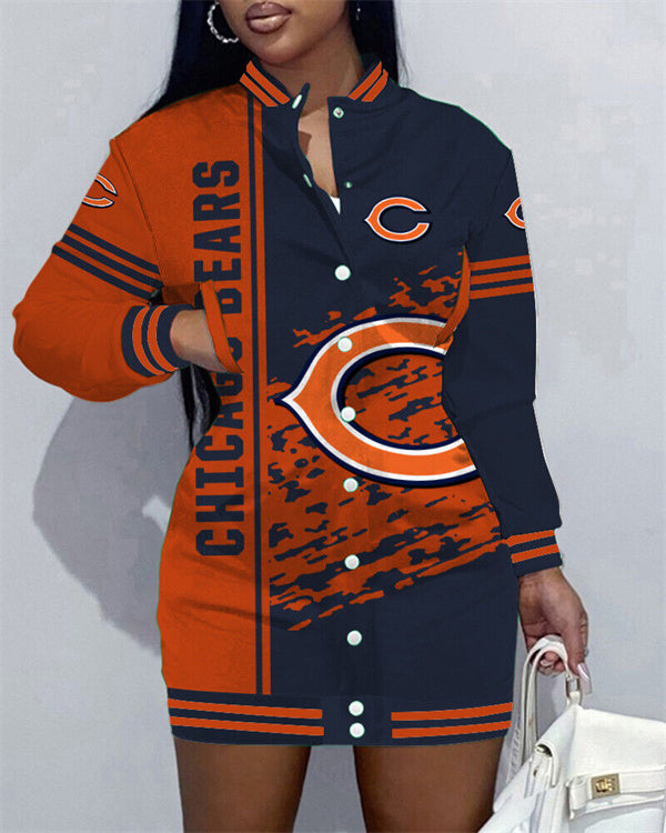 Chicago Bears
Limited Edition Button Down Long Sleeve Jacket Dress