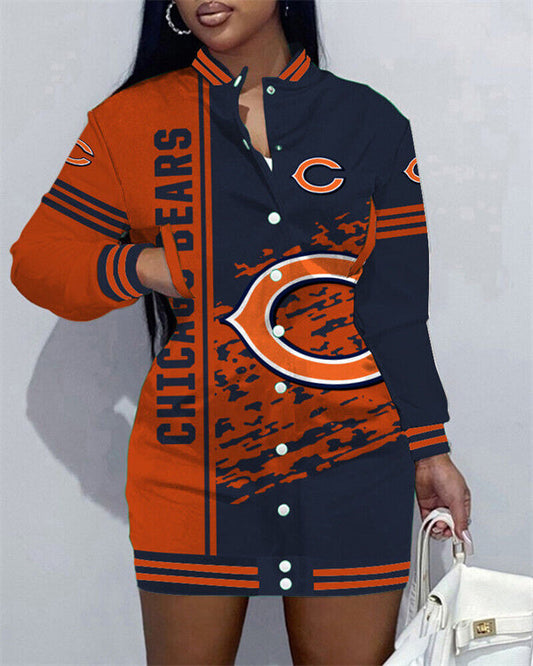 Chicago Bears
Limited Edition Button Down Long Sleeve Jacket Dress