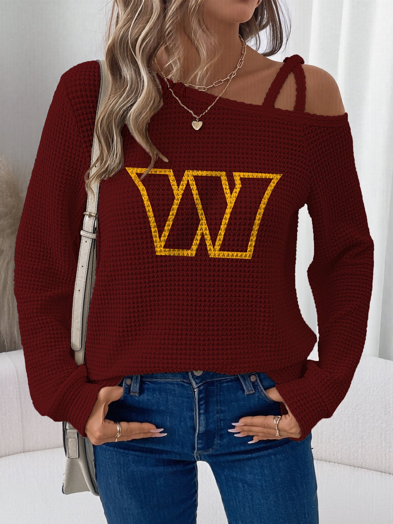 Asymmetric Off-Shoulder Women's Sweatshirt