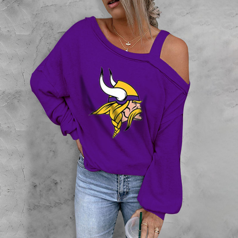 ASYMMETRICAL NECK SHIFT CASUAL LONG SLEEVE TOP