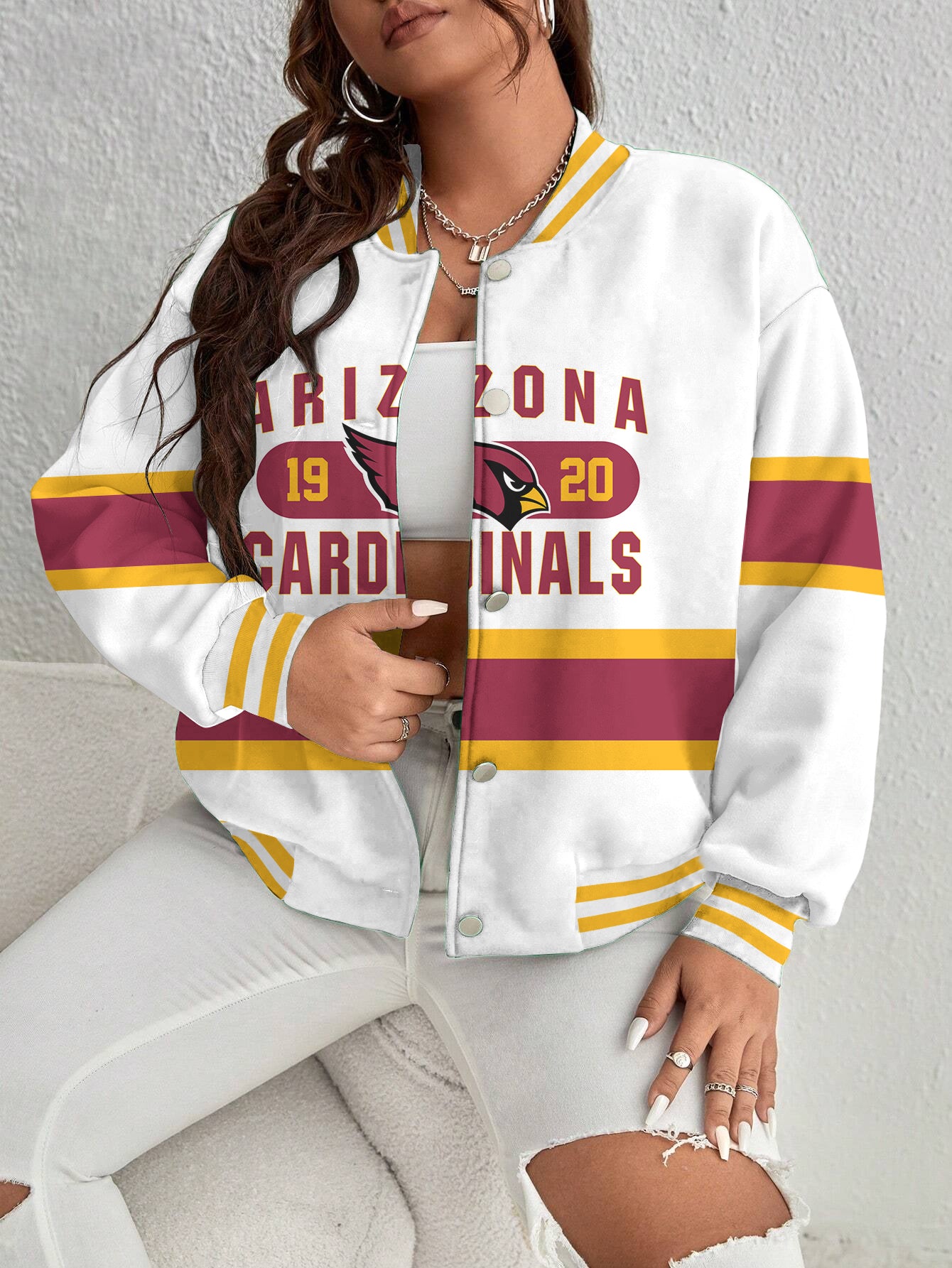Arizona Cardinals Women's Long Pass Full- Snap Casual Jacket