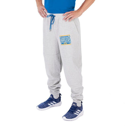 Zubaz NFL Men's Los Angeles Chargers Heather Grey Speed Jogger Pant