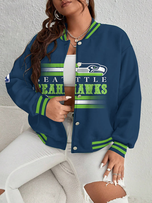 Seattle Seahawks Women's Long Pass Full- Snap Casual Jacket