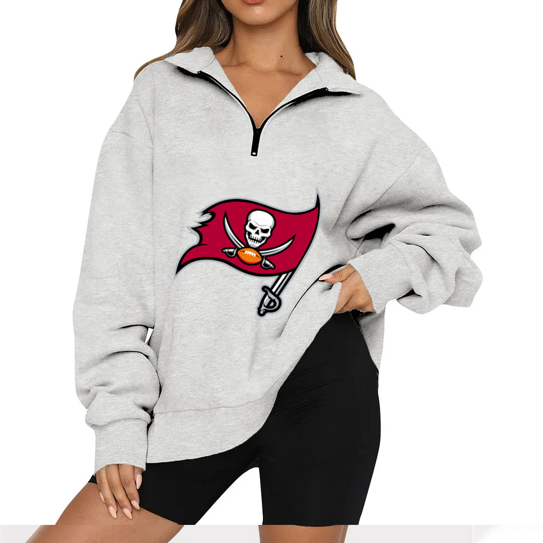 New Ladies Sports Leisure Lapel Zipper Sweatshirt