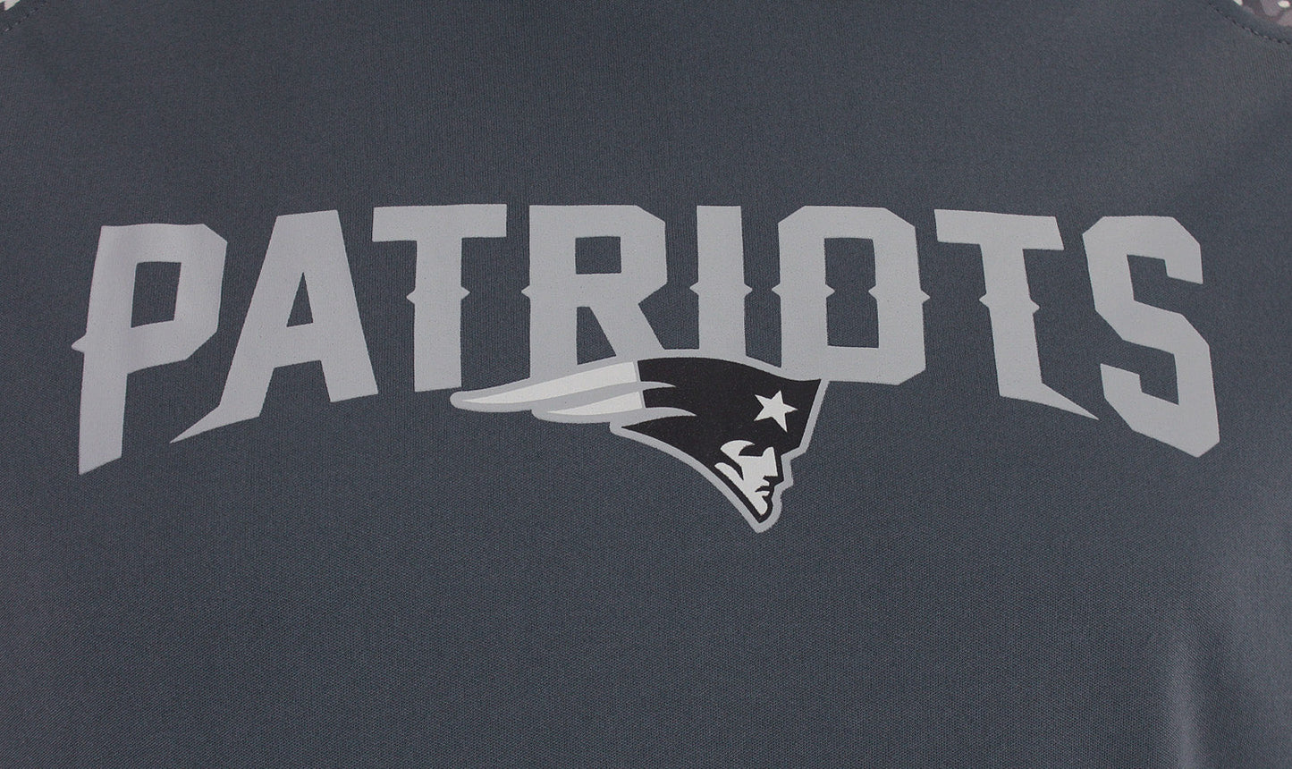 Zubaz NFL Men's New England Patriots Gray Post Light Weight Hoodie