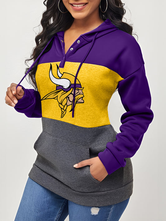 Women's Colorblock Drawstring Hoodie