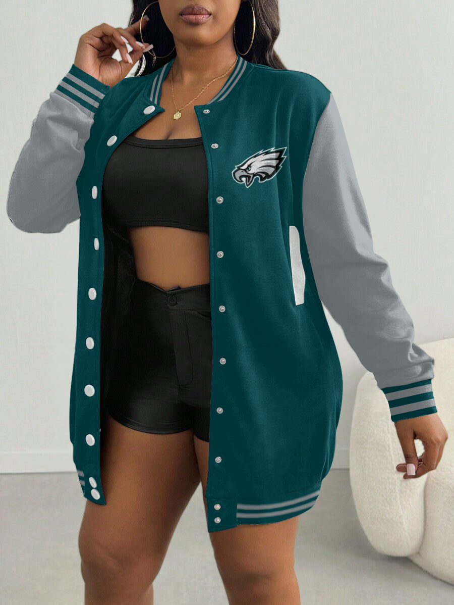 Philadelphia Eagles Women's Limited Edition Button Down Long Sleeve Jacket Dress