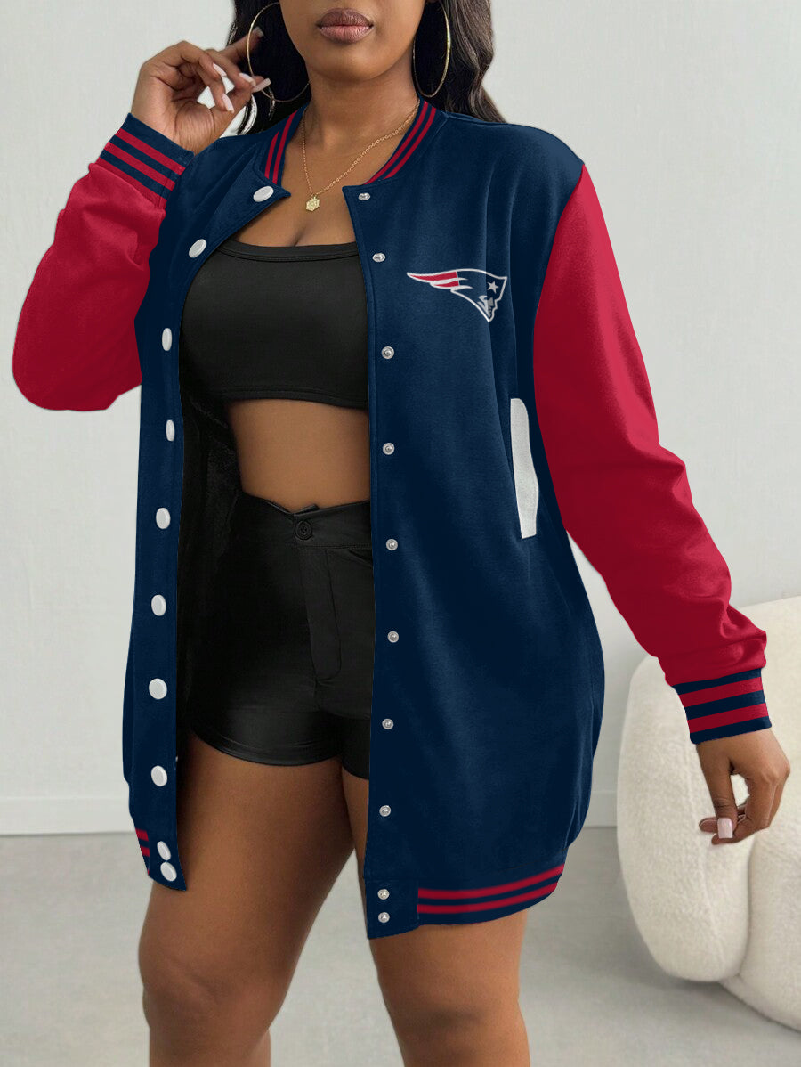 New England Patriots Women's Limited Edition Button Down Long Sleeve Jacket Dress