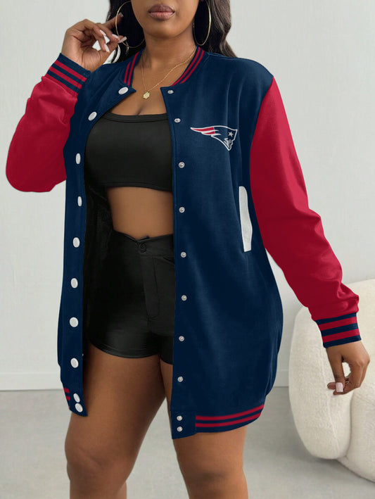 New England Patriots Women's Limited Edition Button Down Long Sleeve Jacket Dress