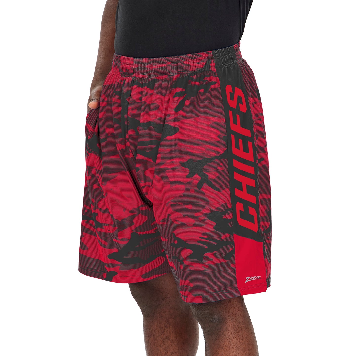 Zubaz Men's NFL Kansas City Chiefs Lightweight Shorts with Camo Lines