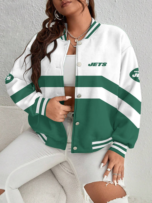 New York Jets Women's Long Pass Full- Snap Casual Jacket
