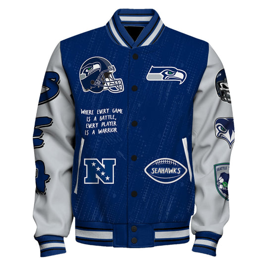 Seattle Seahawks National Football League Conquer Every Field Unisex Varsity Jacket
