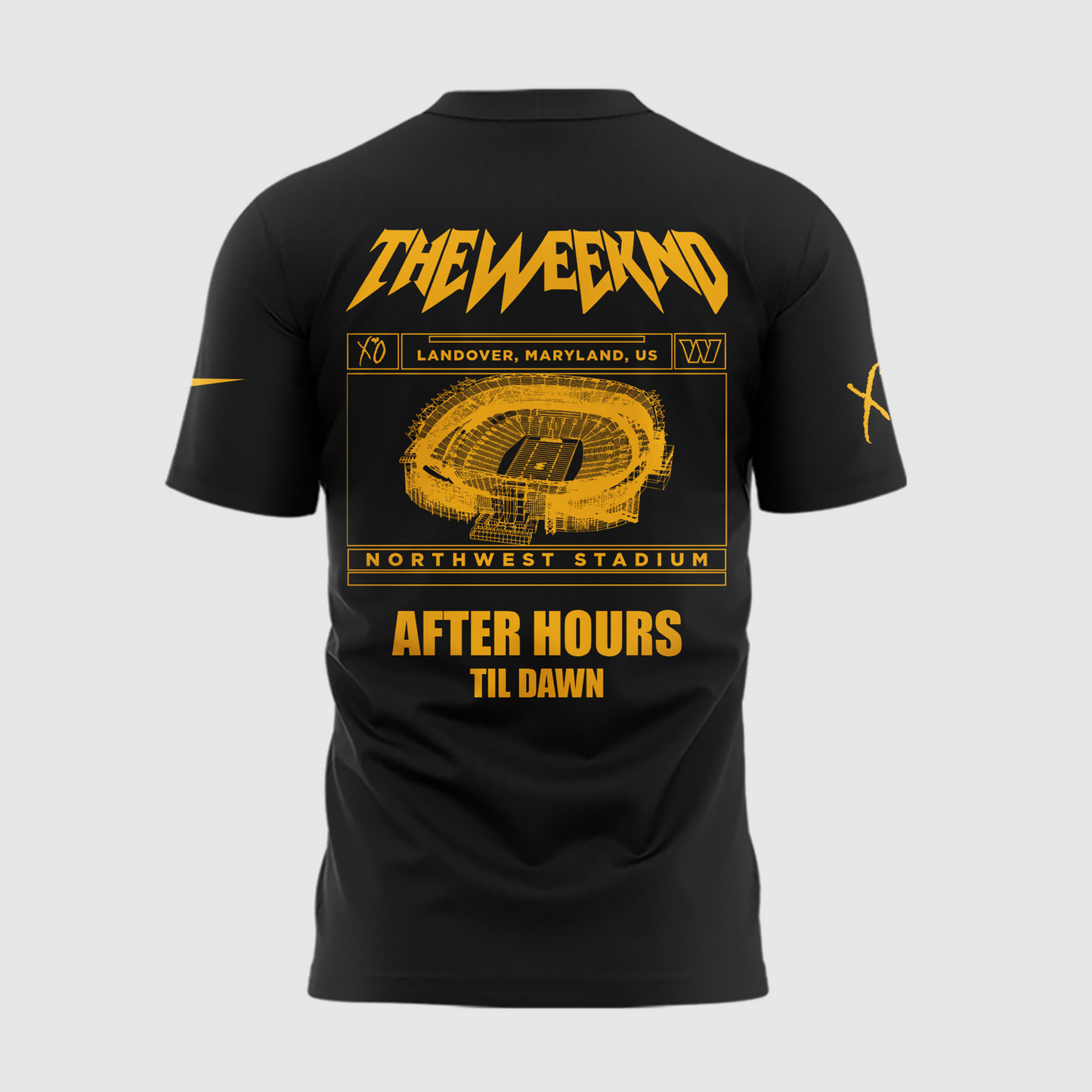 Exclusive Version Washington Commanders x The Weeknd 2025 Black Tshirt