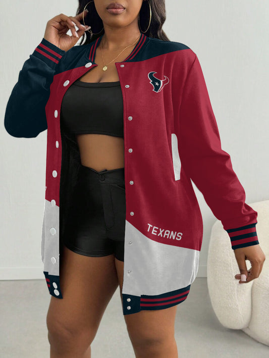 Houston Texans Women's Limited Edition Button Down Long Sleeve Jacket Dress