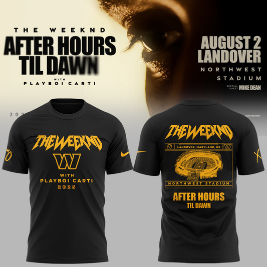Exclusive Version Washington Commanders x The Weeknd 2025 Black Tshirt
