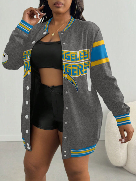 Los Angeles Chargers Women's Limited Edition Button Down Long Sleeve Jacket Dress