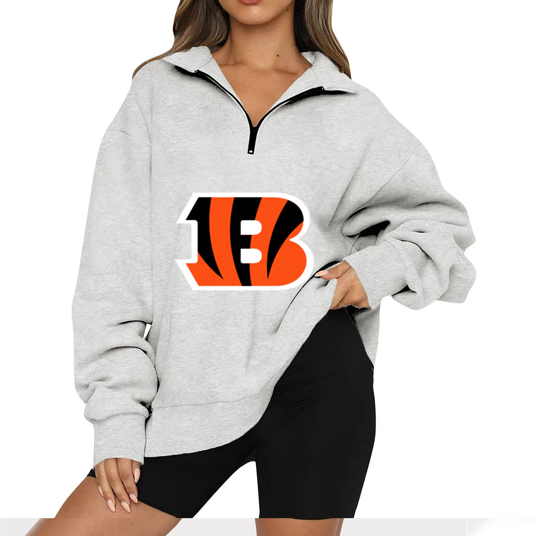 New Ladies Sports Leisure Lapel Zipper Sweatshirt