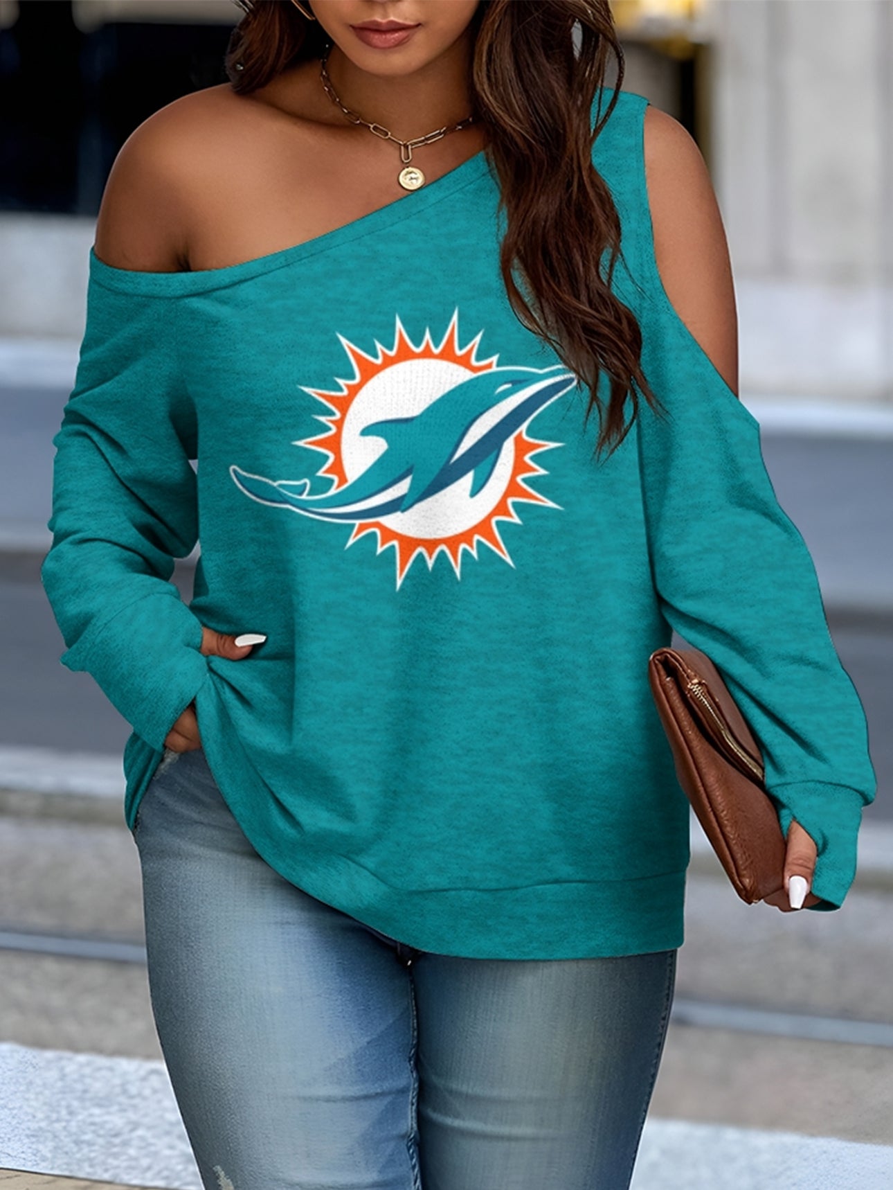 Asymmetric Off-Shoulder Women's Sweatshirt