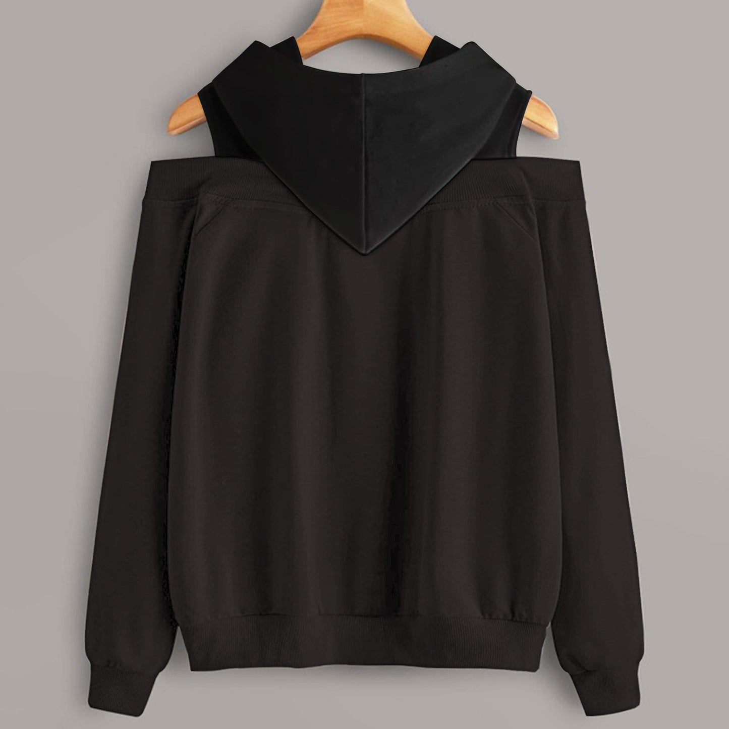 2 In 1 Colorblock Cold Shoulder Hoodie