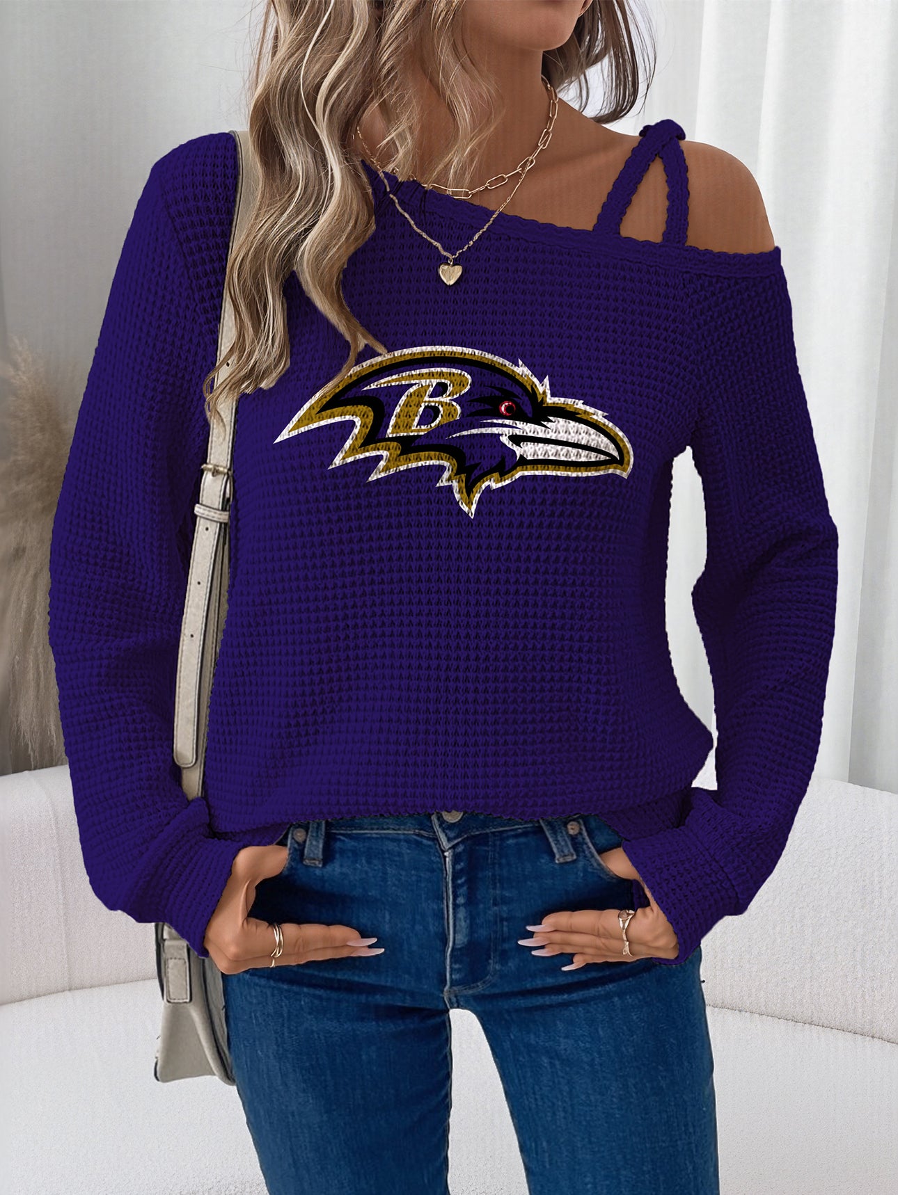 Asymmetric Off-Shoulder Women's Sweatshirt