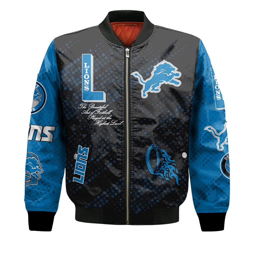Detroit Lions National Football League Pattern Bomber Jacket V13