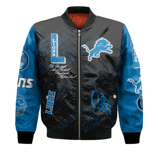 Detroit Lions National Football League Pattern Bomber Jacket V13