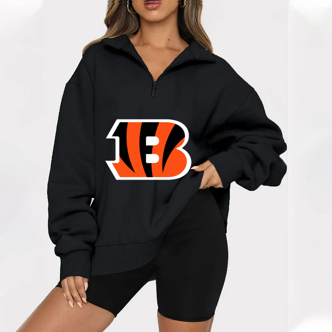 New Ladies Sports Leisure Lapel Zipper Sweatshirt