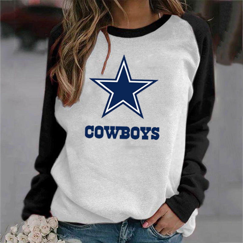 casual loose stitched print Pullover