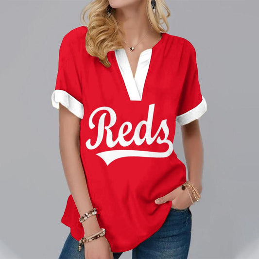 New Fashion Short Sleeve V-Neck Shirt