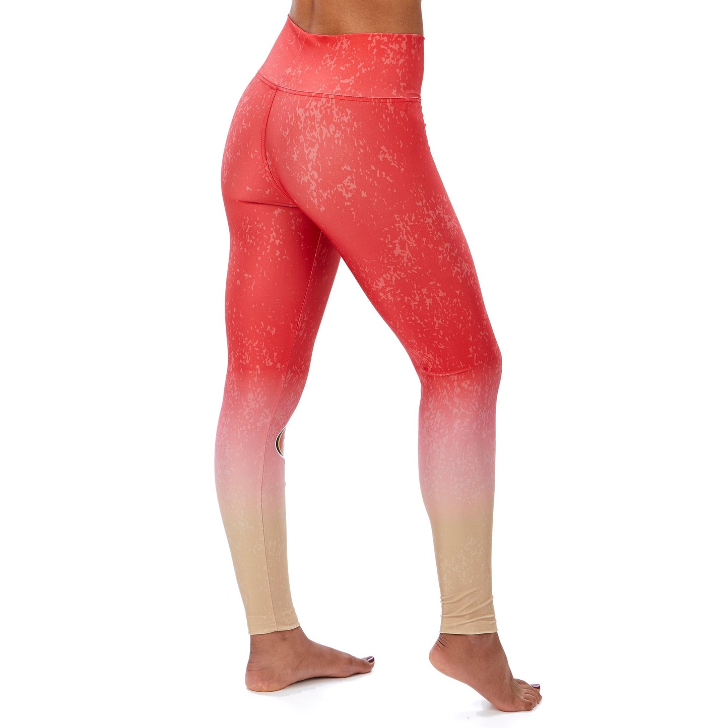 Zubaz NFL WOMENS SAN FRANCISCO 49ERS RED/BRONZE DISTRESSED GRADIENT LEGGING Small
