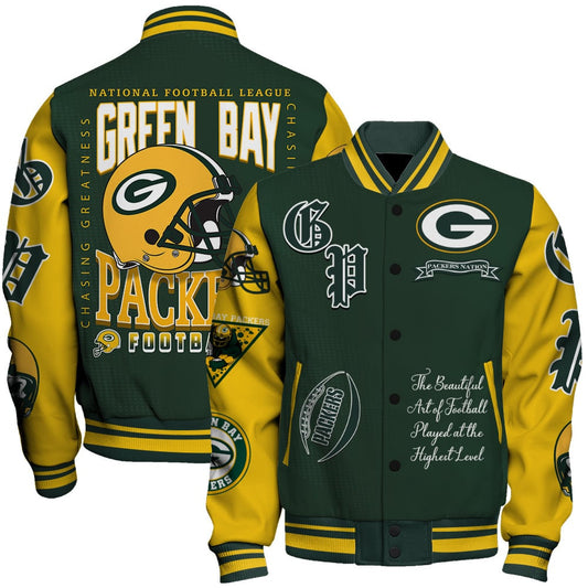 Green Bay Packers NFL 2025 National Football Conference Unisex Varsity Jacket V3
