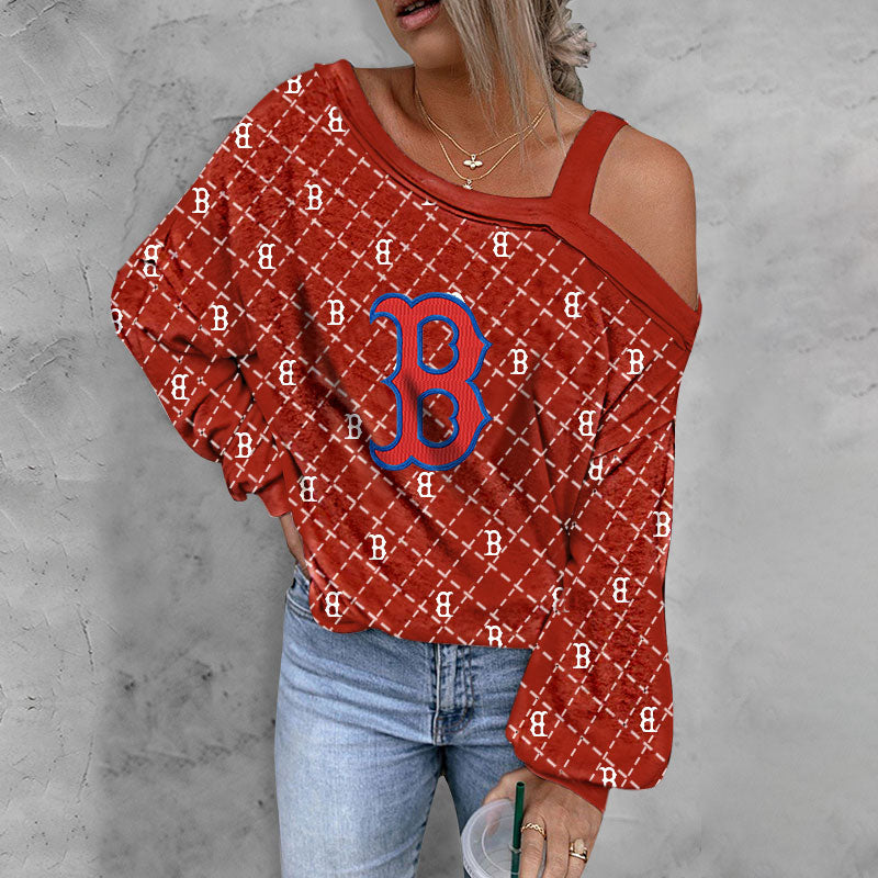 ASYMMETRICAL NECK SHIFT CASUAL LONG SLEEVE TOP